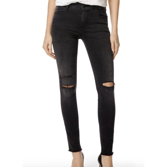 J Brand Denim - J Brand Womens 620 JB001609 Teared Raw Slim Skinny Jeans 25 Nevermore Destruct
